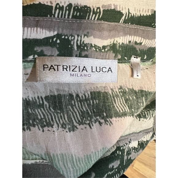 Patrizia Luca Italy Green Flowy High/Low Blouse Unique! L - Picture 7 of 7